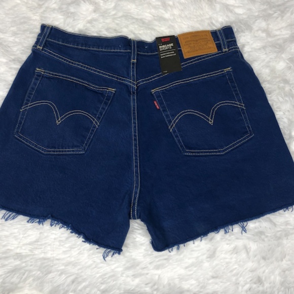 Levi's Ribcage Denim Shorts High Rise Size 32 - Picture 2 of 6